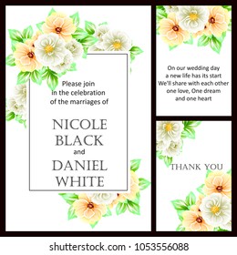 Invitation with floral background