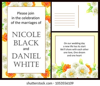 Invitation with floral background