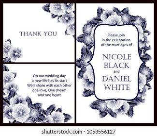 Invitation with floral background
