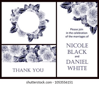 Invitation with floral background
