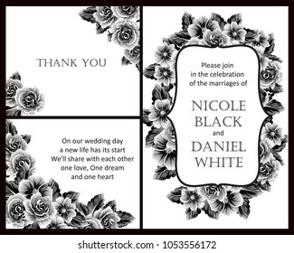 Invitation with floral background