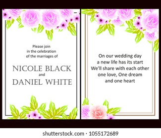 Invitation with floral background