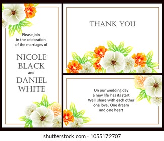Invitation with floral background
