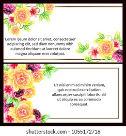 Invitation with floral background