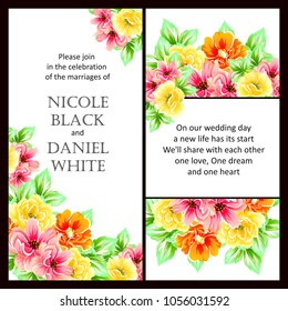 Invitation with floral background