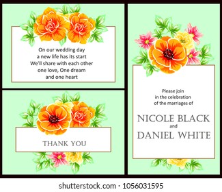 Invitation with floral background