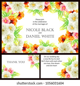 Invitation with floral background