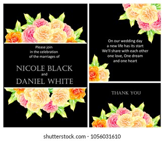 Invitation with floral background