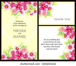 Invitation with floral background