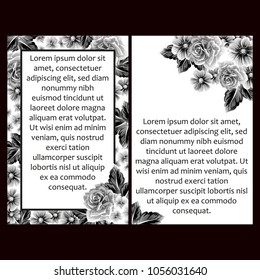Invitation with floral background