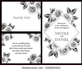 Invitation with floral background