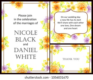 Invitation with floral background