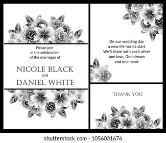 Invitation with floral background