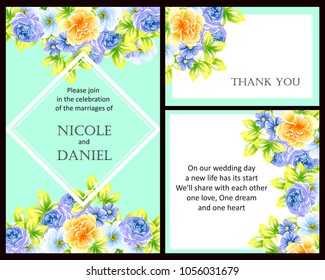 Invitation with floral background