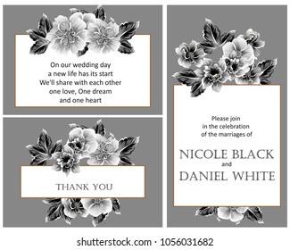 Invitation with floral background