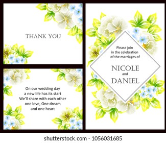 Invitation with floral background