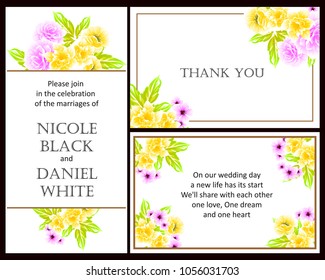 Invitation with floral background