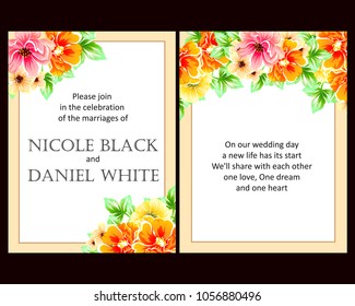Invitation with floral background