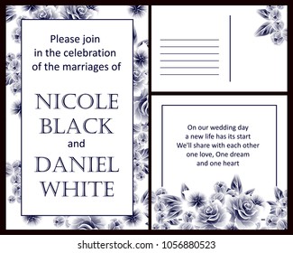 Invitation with floral background
