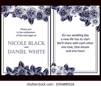Invitation with floral background