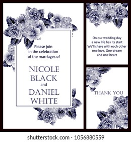 Invitation with floral background