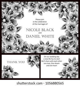 Invitation with floral background