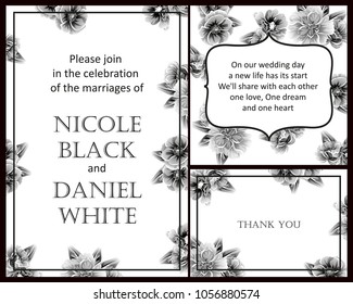 Invitation with floral background