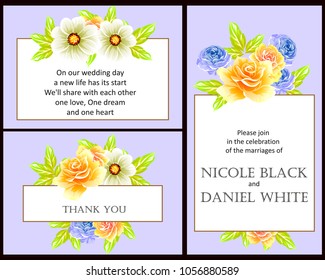 Invitation with floral background