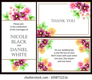 Invitation with floral background