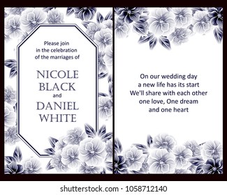 Invitation with floral background