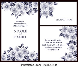 Invitation with floral background