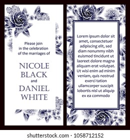 Invitation with floral background