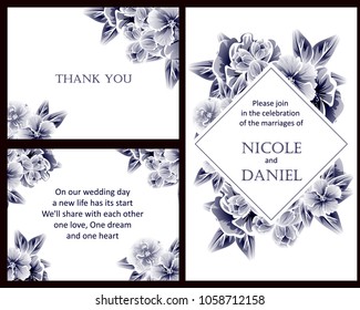 Invitation with floral background