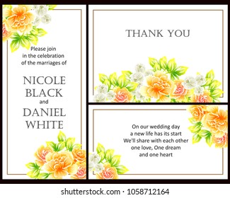 Invitation with floral background