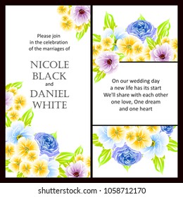 Invitation with floral background