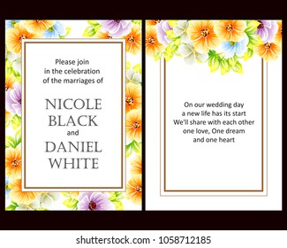 Invitation with floral background