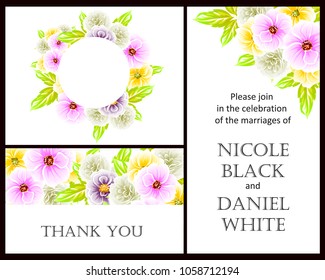 Invitation with floral background