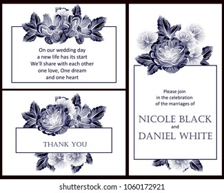 Invitation with floral background