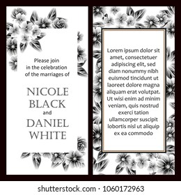 Invitation with floral background
