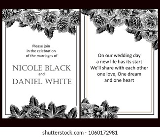 Invitation with floral background