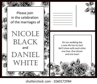 Invitation with floral background