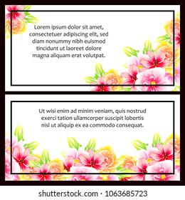 Invitation with floral background