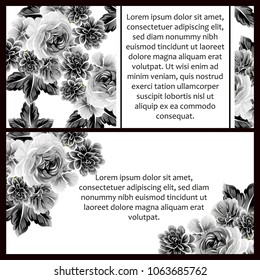 Invitation with floral background