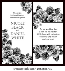 Invitation with floral background