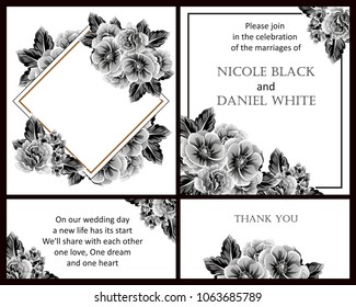 Invitation with floral background