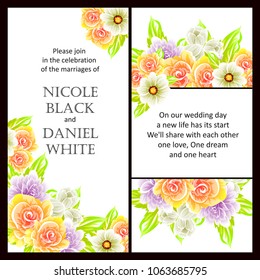 Invitation with floral background