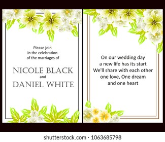 Invitation with floral background
