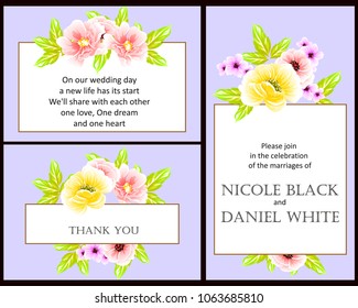 Invitation with floral background