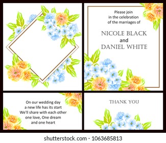 Invitation with floral background