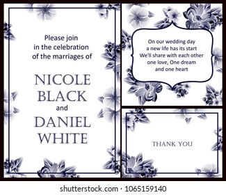 Invitation with floral background